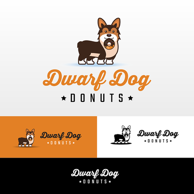 Dwarf Dog Donut Logo Design